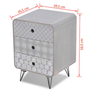 vidaXL Side Cabinet with 3 Drawers Grey