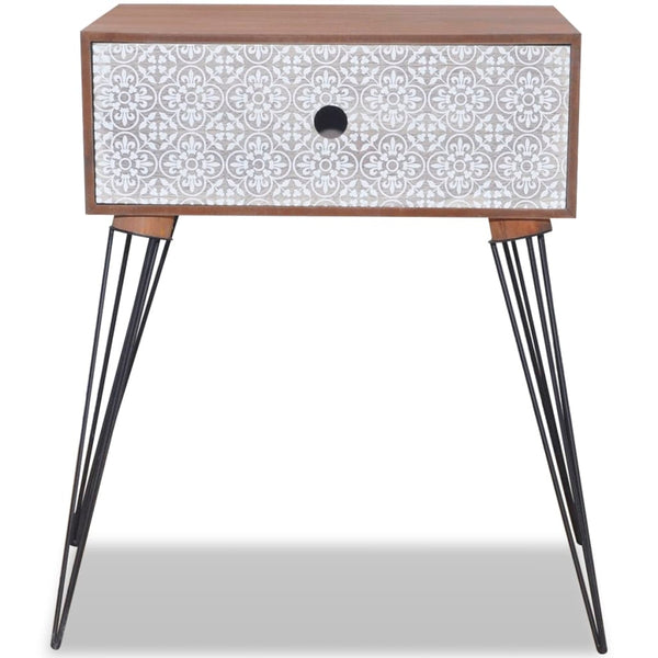 vidaXL Nightstand with 1 Drawer Rectangular Brown