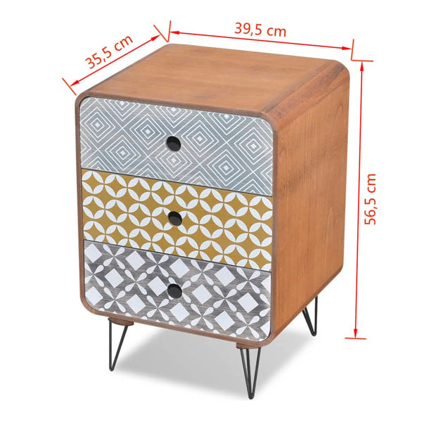 vidaXL Sideboard with 3 Drawers Brown