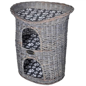 Cat house with 2 levels and willow cushion