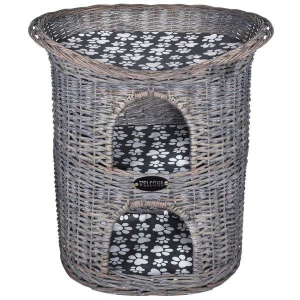 Cat house with 2 levels and willow cushion