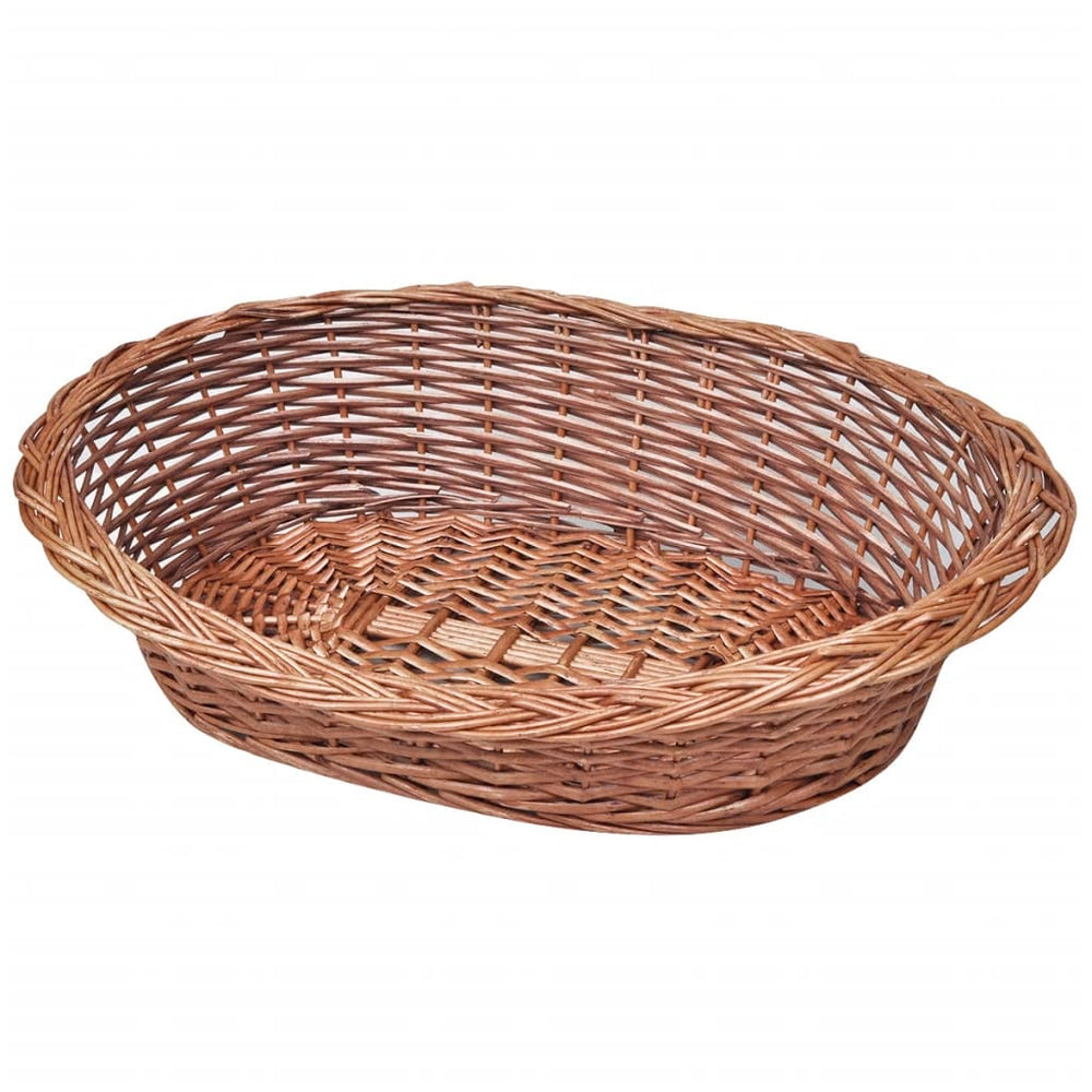 vidaXL Woven Wicker Dog Basket Natural 69 cm