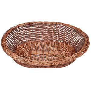 vidaXL Woven Wicker Dog Basket Natural 69 cm