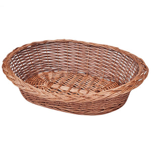 vidaXL Wicker Dog Basket Natural 50 cm