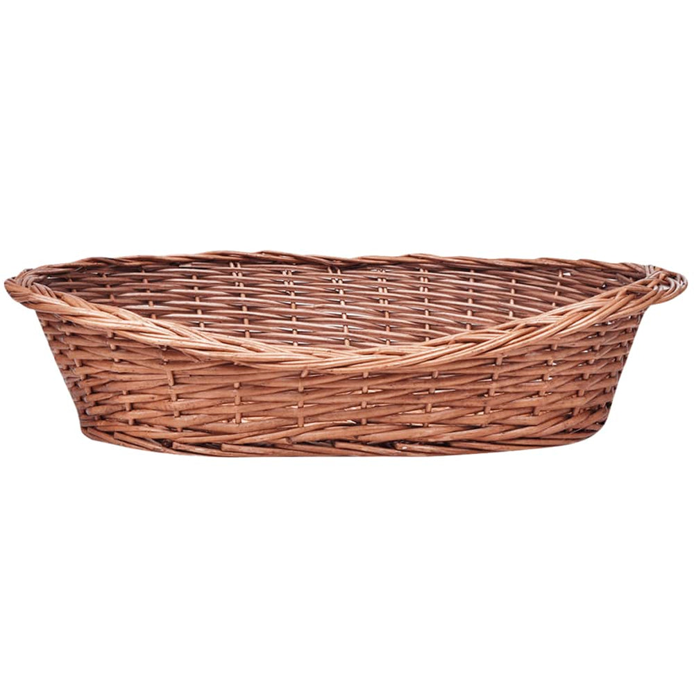 vidaXL Wicker Dog Basket Natural 50 cm