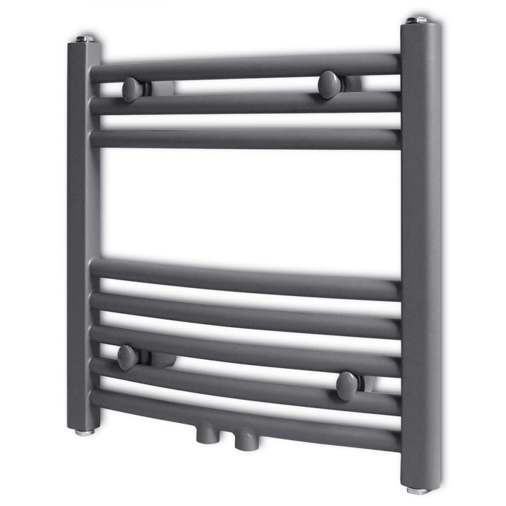 Towel Radiator Hot Water Curved Grey 480x480 mm