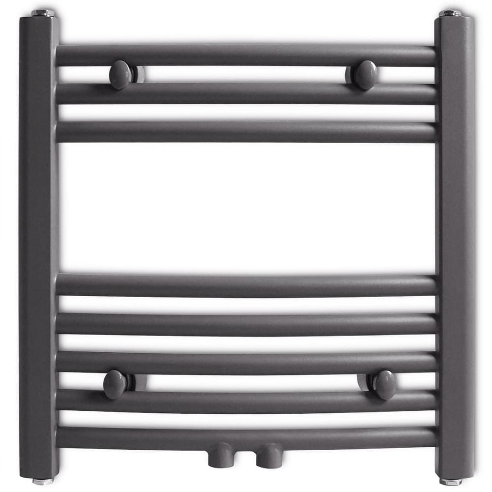 Towel Radiator Hot Water Curved Grey 480x480 mm