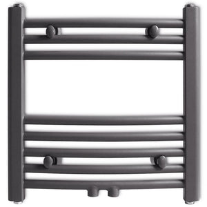Towel Radiator Hot Water Curved Grey 480x480 mm