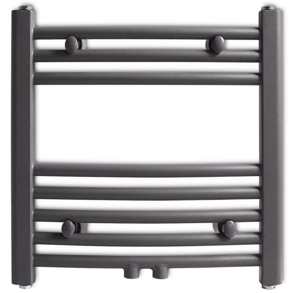 Towel Radiator Hot Water Curved Grey 480x480 mm