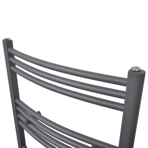 Towel Radiator Hot Water Curved Grey 480x480 mm