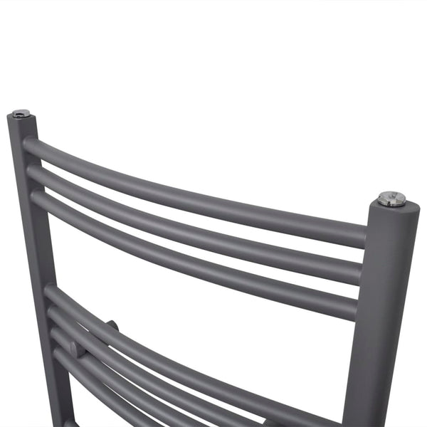 Towel Radiator Hot Water Curved Grey 480x480 mm