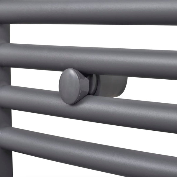 Towel Radiator Hot Water Curved Grey 480x480 mm