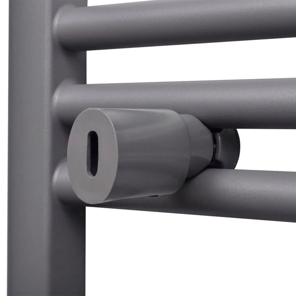 Towel Radiator Hot Water Curved Grey 480x480 mm