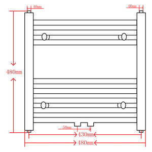 Towel Radiator Hot Water Curved Grey 480x480 mm
