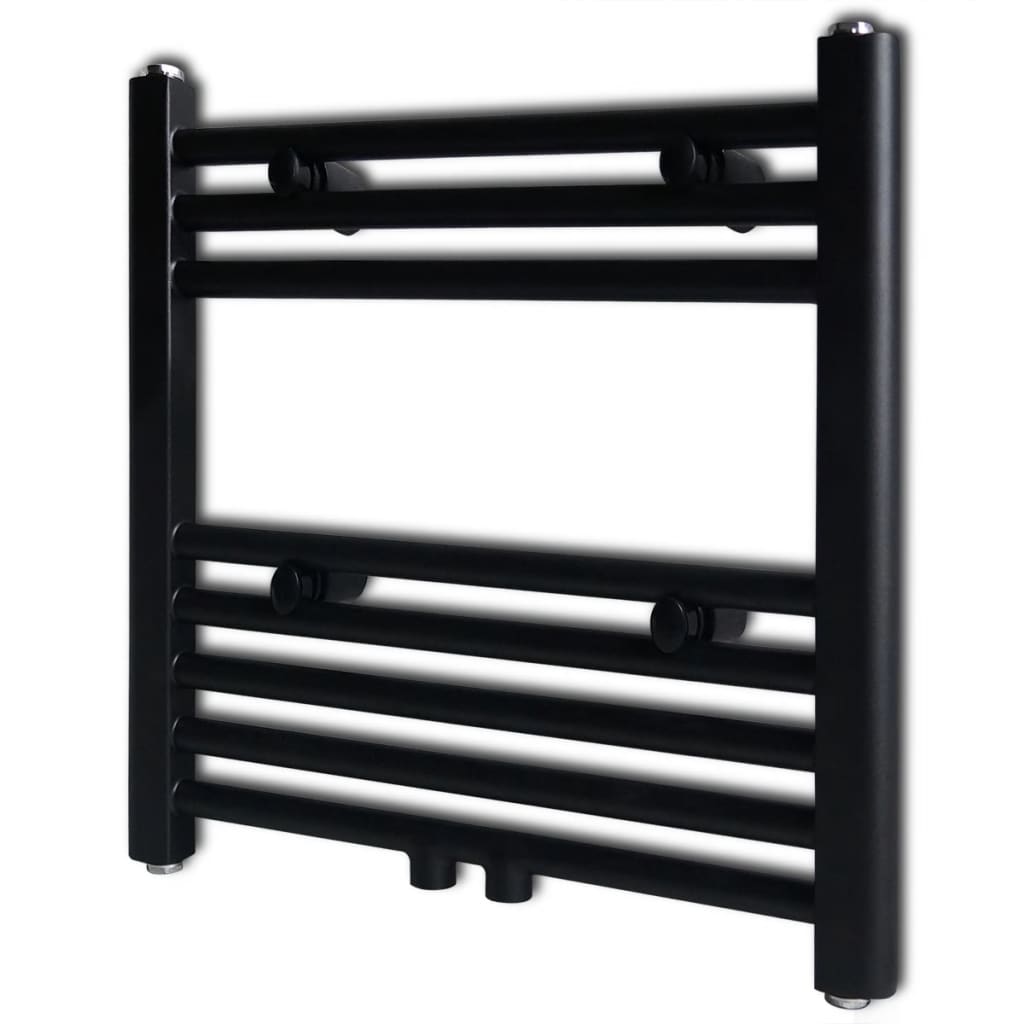 Towel Radiator Hot Water Straight Black 480x480 mm