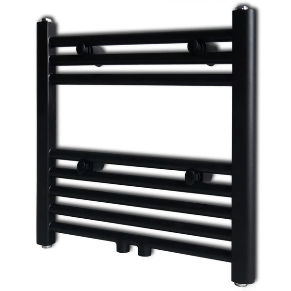 Towel Radiator Hot Water Straight Black 480x480 mm