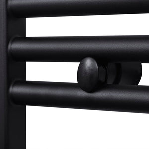 Towel Radiator Hot Water Straight Black 480x480 mm