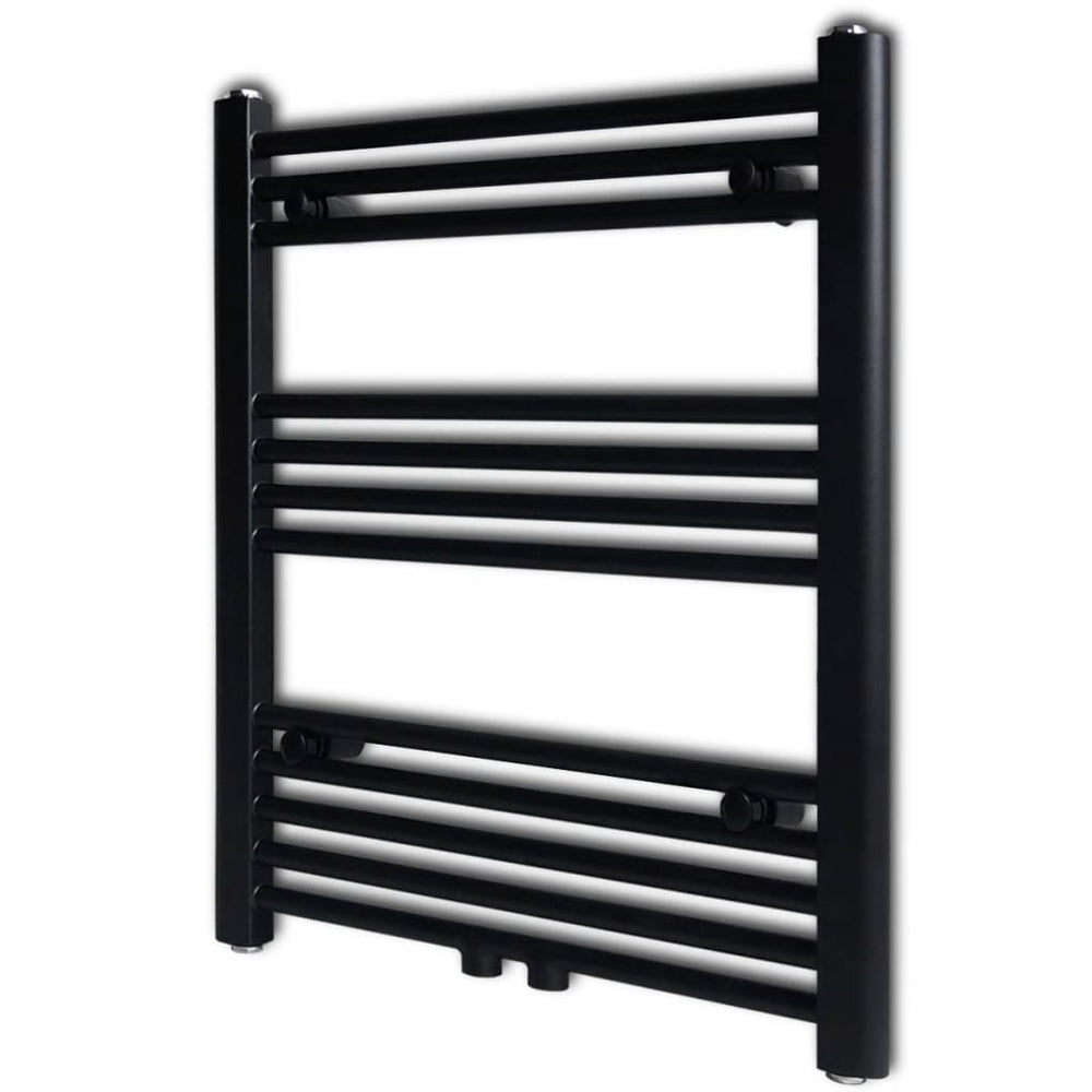 Towel Radiator Hot Water Straight Black 600x764 mm