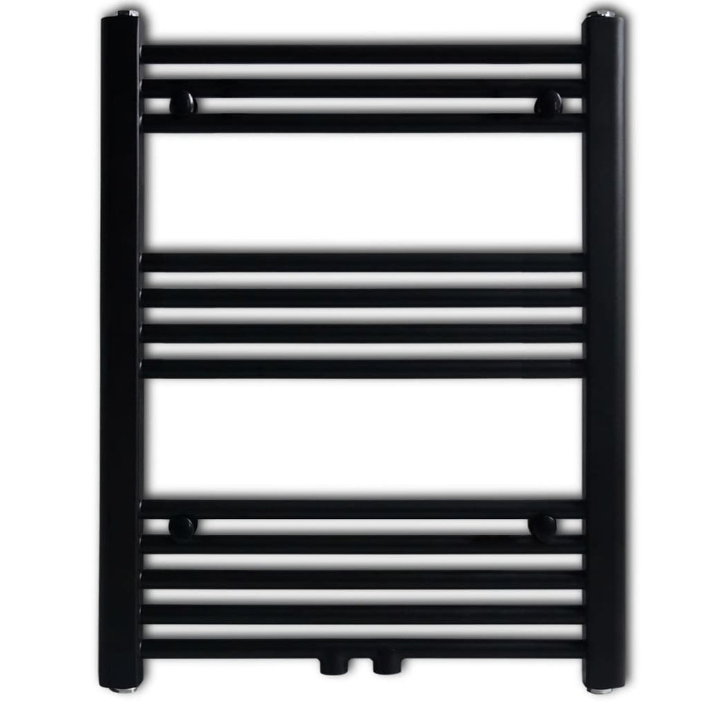 Towel Radiator Hot Water Straight Black 600x764 mm