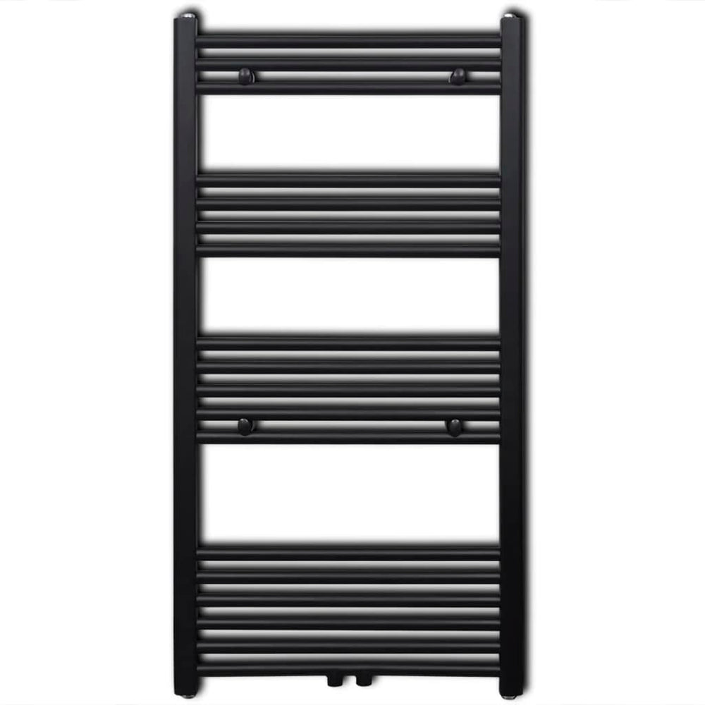 Towel Radiator Hot Water Straight Black 600x1160 mm