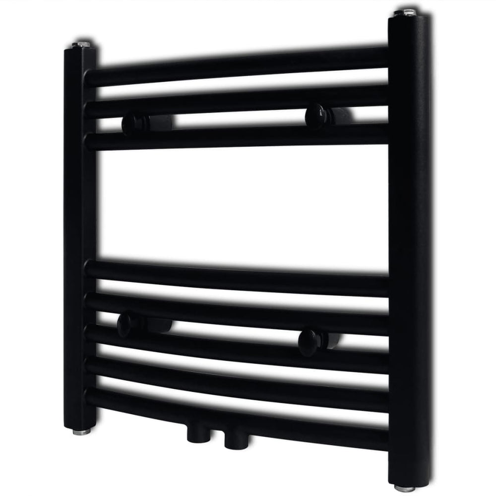 Towel Radiator Hot Water Curved Black 480x480 mm