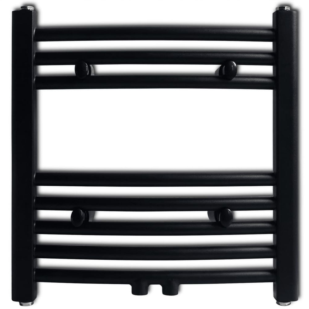 Towel Radiator Hot Water Curved Black 480x480 mm