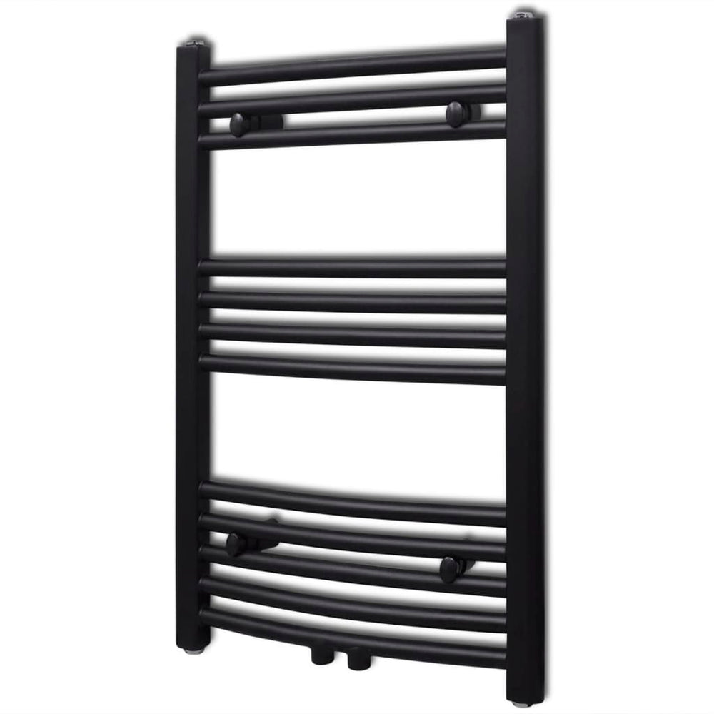 Towel Radiator Hot Water Curved Black 500x764 mm