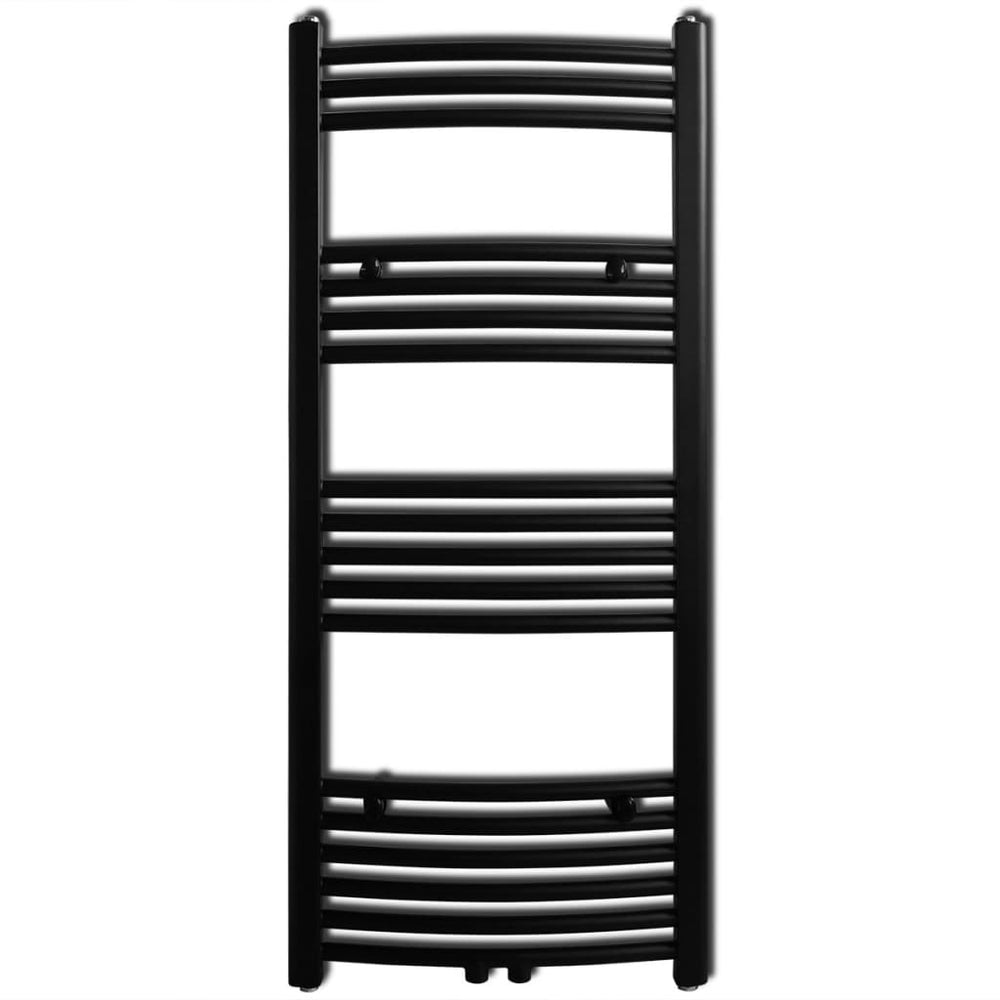Towel Radiator Hot Water Curved Black 500x1160 mm