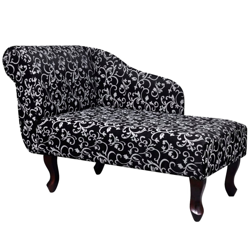 vidaXL Chaise Lounge Black and White Fabric