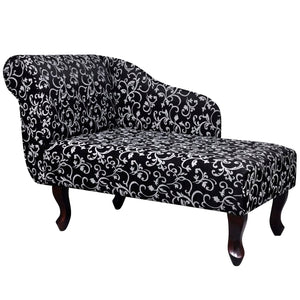 vidaXL Chaise Lounge Black and White Fabric