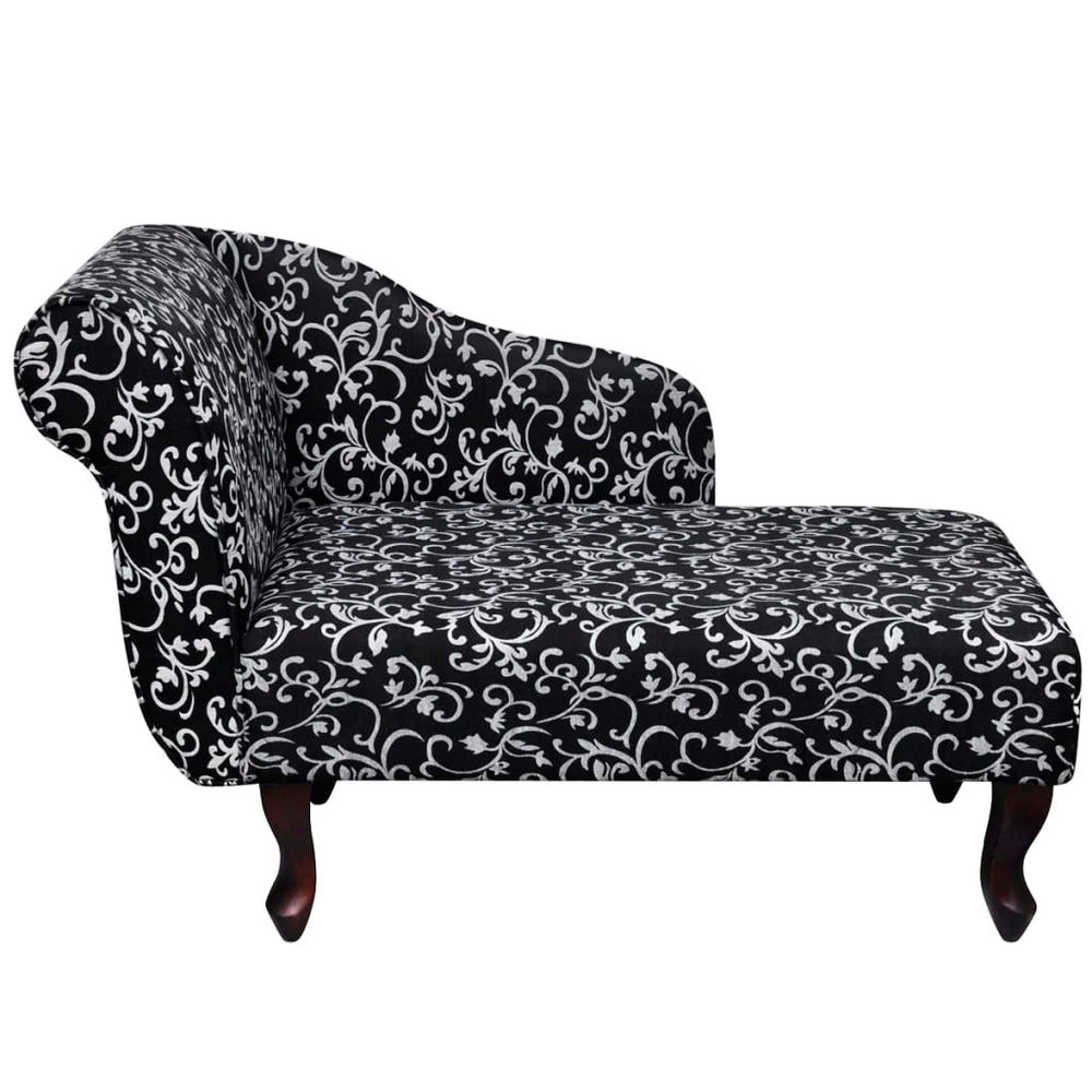 vidaXL Chaise Lounge Black and White Fabric