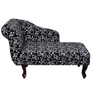 vidaXL Chaise Lounge Black and White Fabric