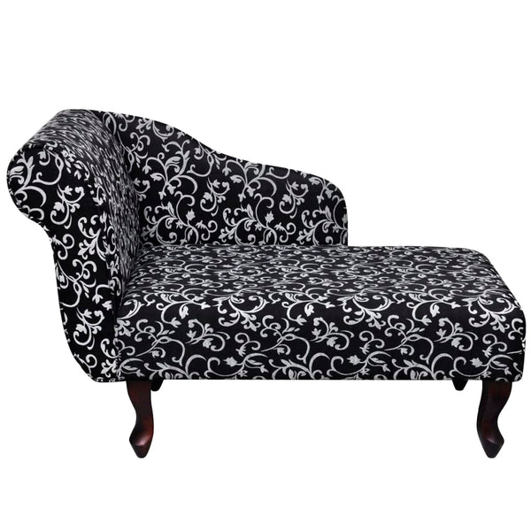 vidaXL Chaise Lounge Black and White Fabric