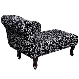 vidaXL Chaise Lounge Black and White Fabric