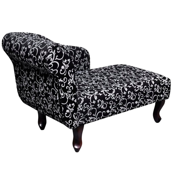 vidaXL Chaise Lounge Black and White Fabric