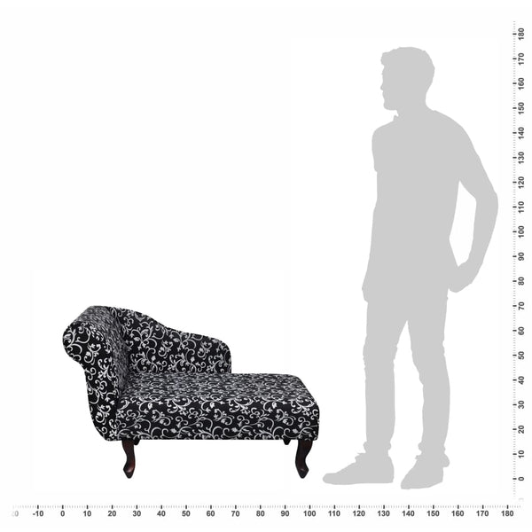 vidaXL Chaise Lounge Black and White Fabric