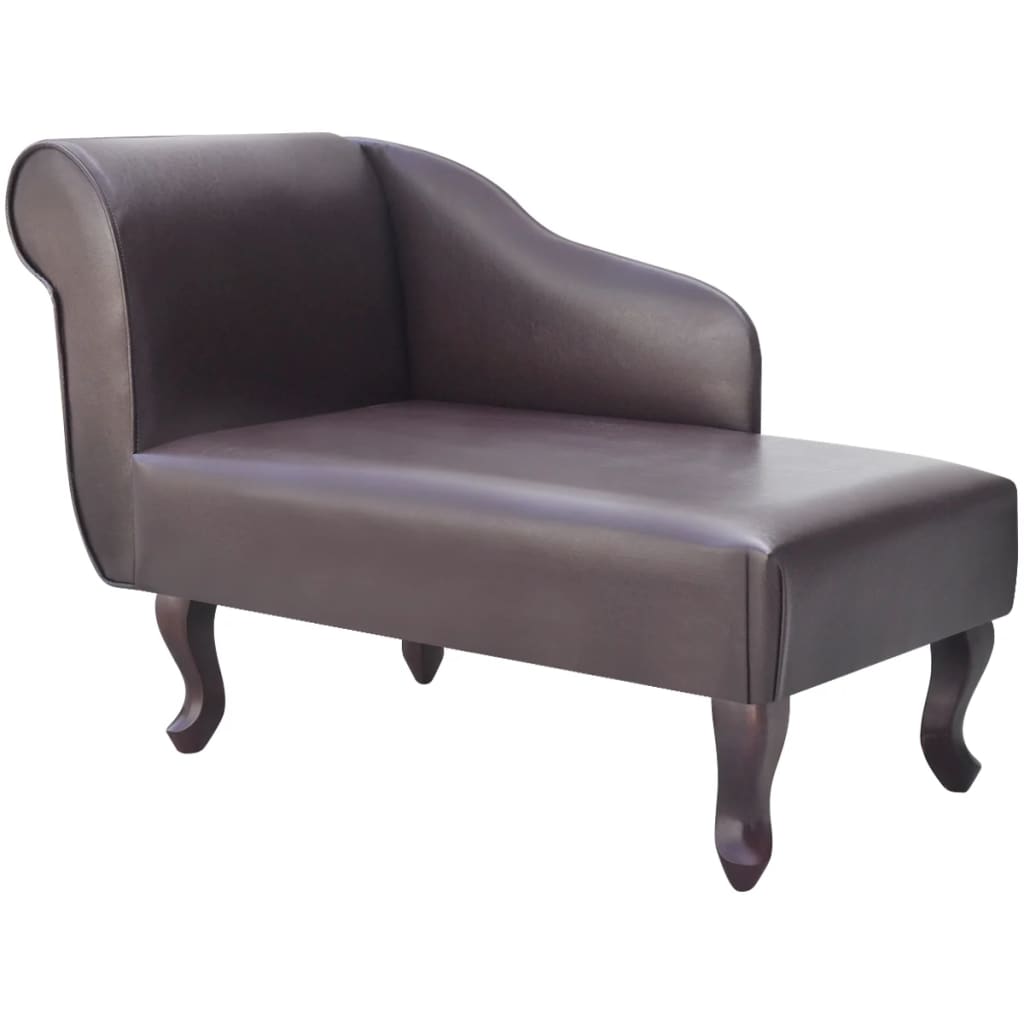 vidaXL Chaise Lounge Brown Faux Leather