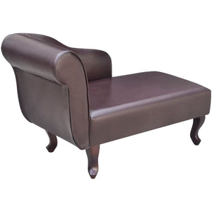 vidaXL Chaise Lounge Brown Faux Leather