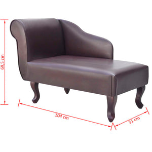 vidaXL Chaise Lounge Brown Faux Leather