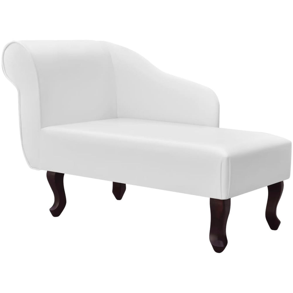 vidaXL Chaise Lounge White Faux Leather