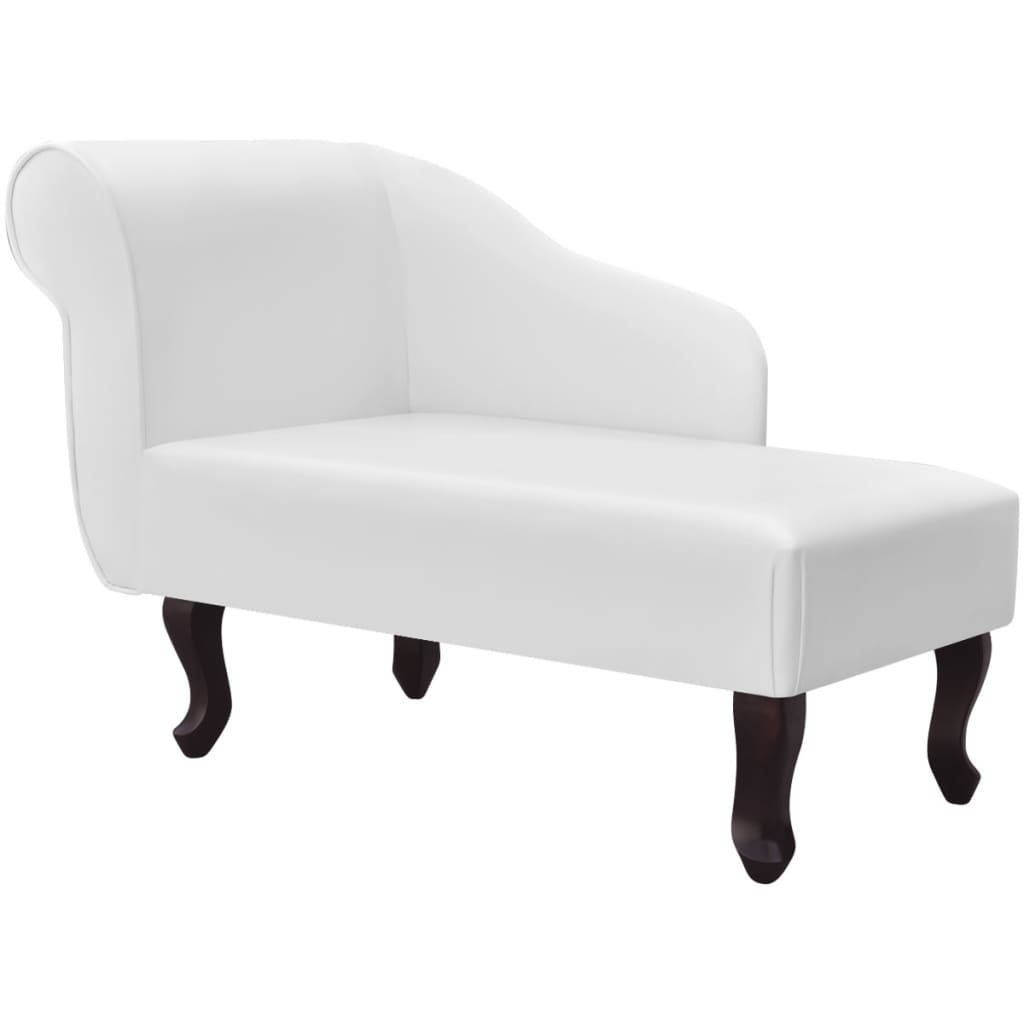 vidaXL Chaise Lounge White Faux Leather