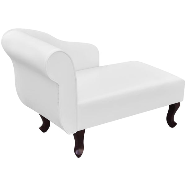 vidaXL Chaise Lounge White Faux Leather