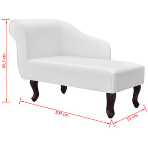 vidaXL Chaise Lounge White Faux Leather