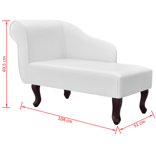 vidaXL Chaise Lounge White Faux Leather