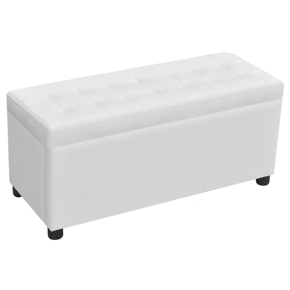 vidaXL Padded Storage Bench Faux Leather White