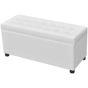 vidaXL Padded Storage Bench Faux Leather White