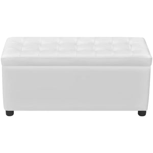 vidaXL Padded Storage Bench Faux Leather White