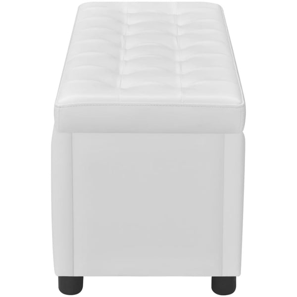 vidaXL Padded Storage Bench Faux Leather White