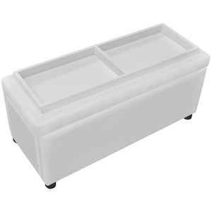 vidaXL Padded Storage Bench Faux Leather White