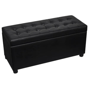 vidaXL Padded Storage Bench Faux Leather Black